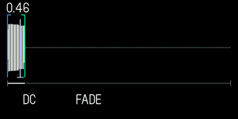 Sample editor with Shift held: DC and Fade controls.