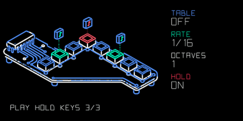 C64arp with Table off and Hold on, cycling the three held notes.