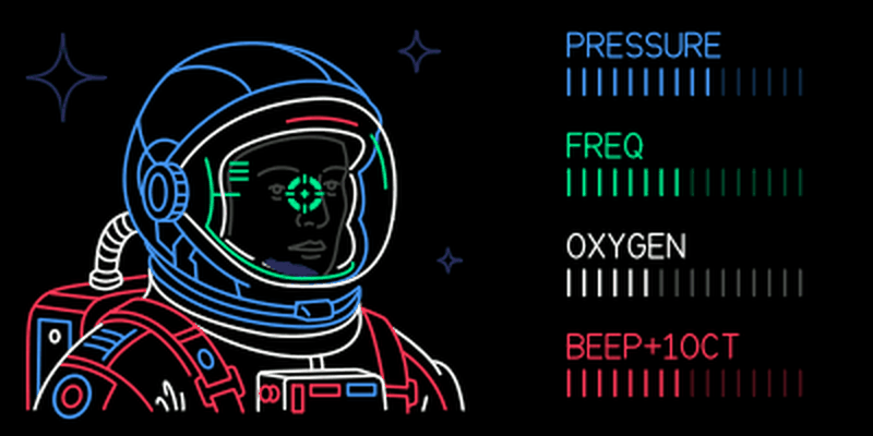 EVA native screen: orange push shows BEEP+1OCT, changing only the radio beep pitch.