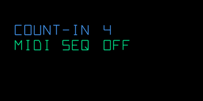 Settings page with Count-in and MIDI SEQ controls.